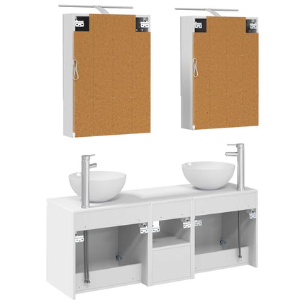 Badrumsskåpsset 5 pcs Vit 50 x 14,5 x 70 cm Konstruerat trä