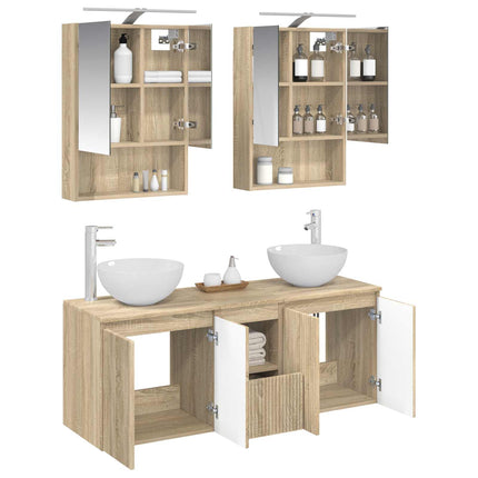 Badrumsskåpsset 5 pcs Sonoma-ek 50 x 14,5 x 70 cm