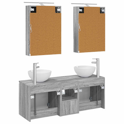 Badrumsskåpsset 5 pcs Grå Sonoma 50 x 14,5 x 70 cm