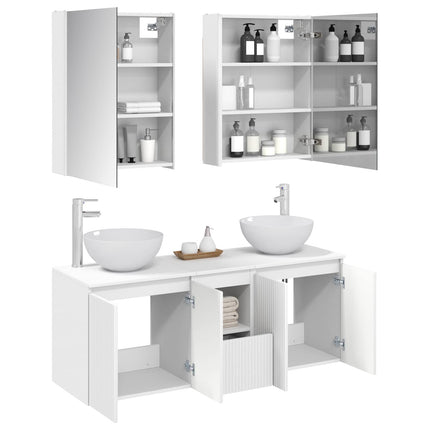 Badrumsskåpsset 5 pcs Vit 53 x 15,5 x 70 cm Konstruerat trä