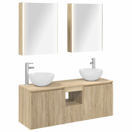 Badrumsskåpsset 5 pcs Sonoma-ek 53 x 15,5 x 70 cm
