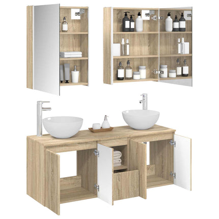 Badrumsskåpsset 5 pcs Sonoma-ek 53 x 15,5 x 70 cm
