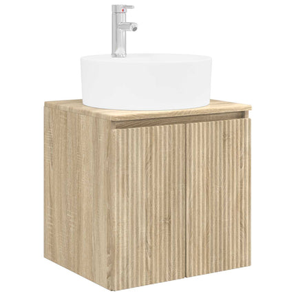Badrumsskåpsset 4 pcs Sonoma-ek Konstruerat trä