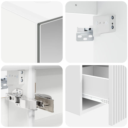 Badrumsskåpsset 4 pcs Vit Konstruerat trä
