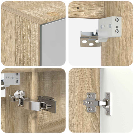 Badrumsskåpsset 4 pcs Sonoma-ek 100 x 14,5 x 70 cm
