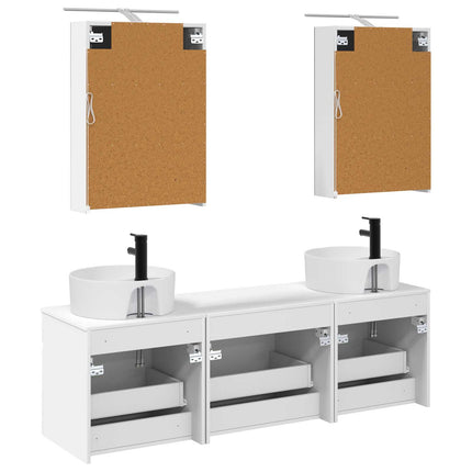 Badrumsskåpsset 5 pcs Vit 50 x 14,5 x 70 cm Konstruerat trä