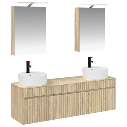 Badrumsskåpsset 5 pcs Sonoma-ek 50 x 14,5 x 70 cm
