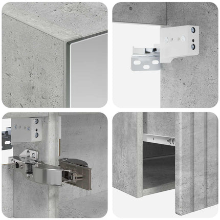 Badrumsskåpsset 5 pcs Betonggrå 50 x 14,5 x 70 cm