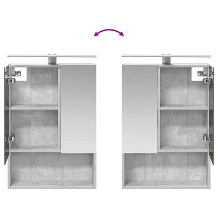 Badrumsskåpsset 5 pcs Betonggrå 50 x 14,5 x 70 cm