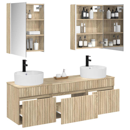Badrumsskåpsset 5 pcs Sonoma-ek 53 x 15,5 x 70 cm