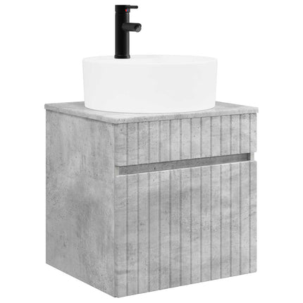 Badrumsskåpsset 5 pcs Betonggrå 53 x 15,5 x 70 cm