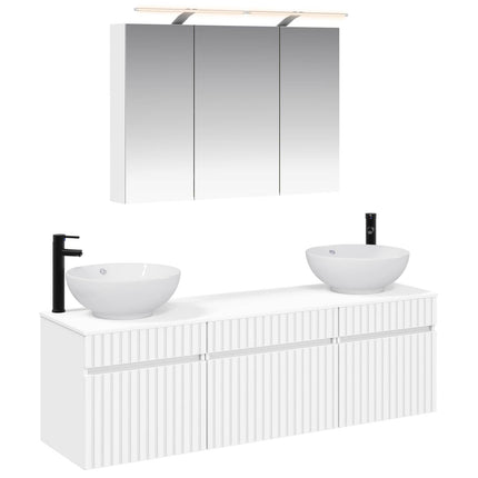 Badrumsskåpsset 4 pcs Vit 100 x 14,5 x 70 cm Konstruerat trä