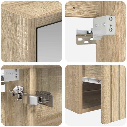 Badrumsskåpsset 5 pcs Sonoma-ek 50 x 14,5 x 70 cm