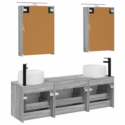 Badrumsskåpsset 5 pcs Grå Sonoma 50 x 14,5 x 70 cm