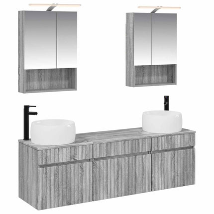 Badrumsskåpsset 5 pcs Grå Sonoma 50 x 14,5 x 70 cm
