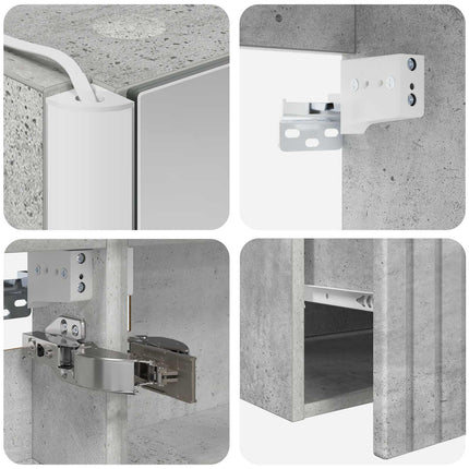 Badrumsskåpsset 5 pcs Betonggrå 53 x 15,5 x 70 cm