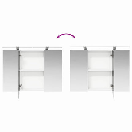 Badrumsskåpsset 4 pcs Vit 100 x 14,5 x 70 cm Konstruerat trä