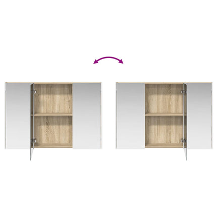 Badrumsskåpsset 4 pcs Sonoma-ek 103,5 x 15,5 x 70 cm