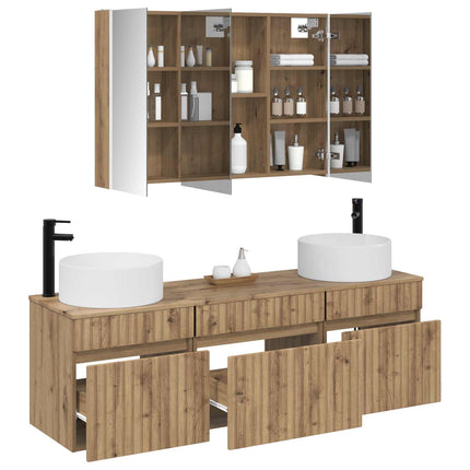 Badrumsskåpsset 4 pcs Artisan-ek Konstruerat trä