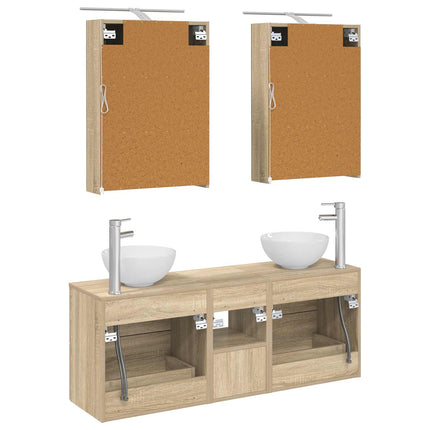 Badrumsskåpsset 5 pcs Sonoma-ek 50 x 14,5 x 70 cm