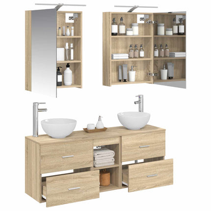 Badrumsskåpsset 5 pcs Sonoma-ek 50 x 14,5 x 70 cm
