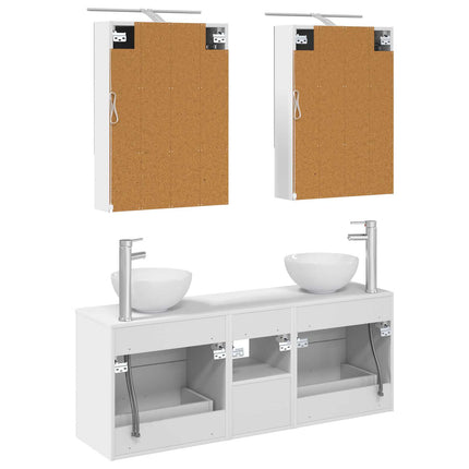 Badrumsskåpsset 5 pcs Vit 50 x 14,5 x 70 cm Konstruerat trä