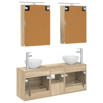 Badrumsskåpsset 5 pcs Sonoma-ek 50 x 14,5 x 70 cm