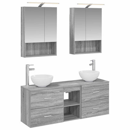 Badrumsskåpsset 5 pcs Grå Sonoma 50 x 14,5 x 70 cm