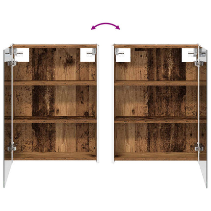 Badrumsskåpsset 5 pcs Gammalt trä 53 x 15,5 x 70 cm