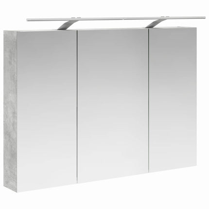 Badrumsmöbelset 4 pcs Betonggrå Konstruerat trä och glas
