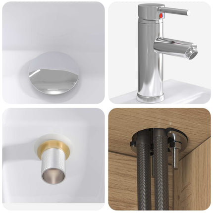 Badrumsmöbelset 5 pcs Artisan-ek Konstruerat trä och glas