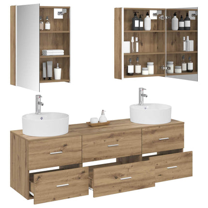 Badrumsmöbelset 5 pcs Artisan-ek Konstruerat trä och glas