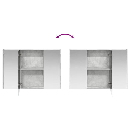 Badrumsmöbelset 4 pcs Betonggrå Konstruerat trä och glas