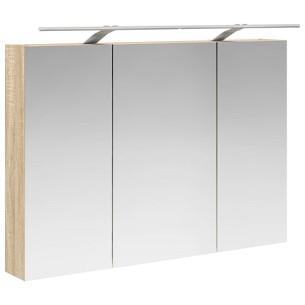 Badrumsmöbelset 4 pcs Sonoma-ek Konstruerat trä och glas