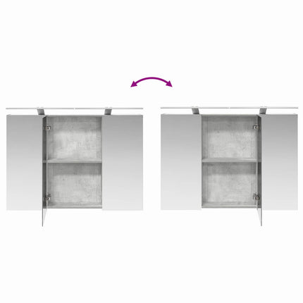 Badrumsmöbelset 4 pcs Betonggrå Konstruerat trä och glas