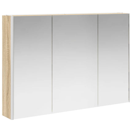 Badrumsmöbelset 4 pcs Sonoma-ek Konstruerat trä och glas