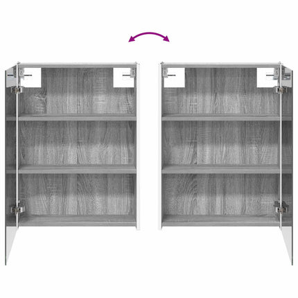 Badrumsmöbelset 5 pcs Grå Sonoma Konstruerat trä och glas
