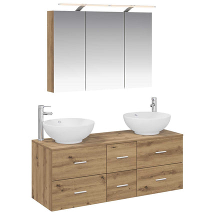 Badrumsmöbelset 4 pcs Artisan-ek Konstruerat trä och glas