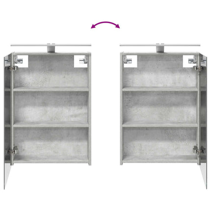 Badrumsmöbelset 5 pcs Betonggrå Konstruerat trä och glas