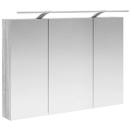 Badrumsmöbelset 4 pcs Grå Sonoma Konstruerat trä och glas