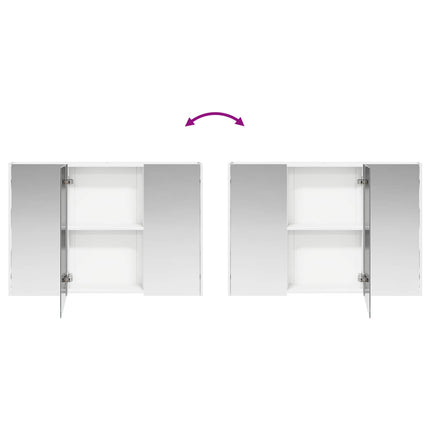 Badrumsmöbelset 4 pcs Vit Konstruerat trä och glas