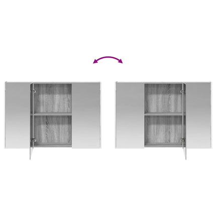 Badrumsmöbelset 4 pcs Grå Sonoma Konstruerat trä och glas
