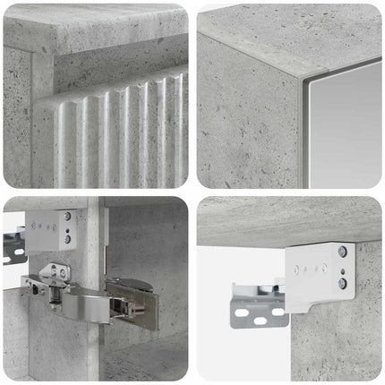 Badrumsmöbelset 6 pcs Betonggrå Konstruerat trä och glas