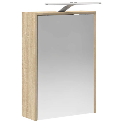 Badrumsmöbelset 5 pcs Sonoma-ek Konstruerat trä och glas