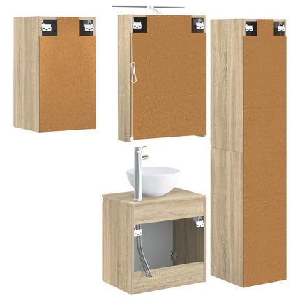 Badrumsskåpsset 5 pcs Sonoma-ek 50 x 14,5 x 70 cm