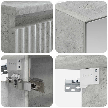 Badrumsskåpsset 5 pcs Betonggrå 50 x 14,5 x 70 cm