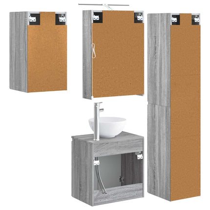 Badrumsskåpsset 5 pcs Grå Sonoma 50 x 14,5 x 70 cm