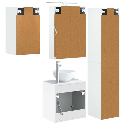 Badrumsskåpsset 5 pcs Vit 50 x 14,5 x 70 cm Konstruerat trä
