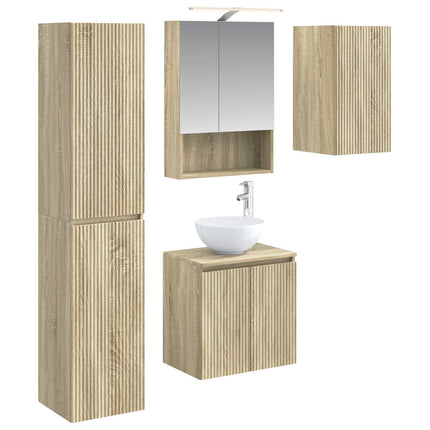 Badrumsskåpsset 5 pcs Sonoma-ek 50 x 14,5 x 70 cm