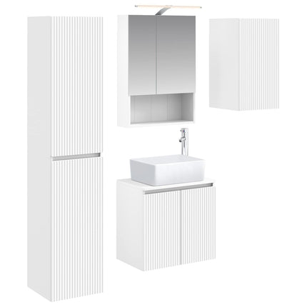 Badrumsskåpsset 5 pcs Vit 50 x 14,5 x 70 cm Konstruerat trä